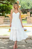 Sisi Eyelet Midi Dress White