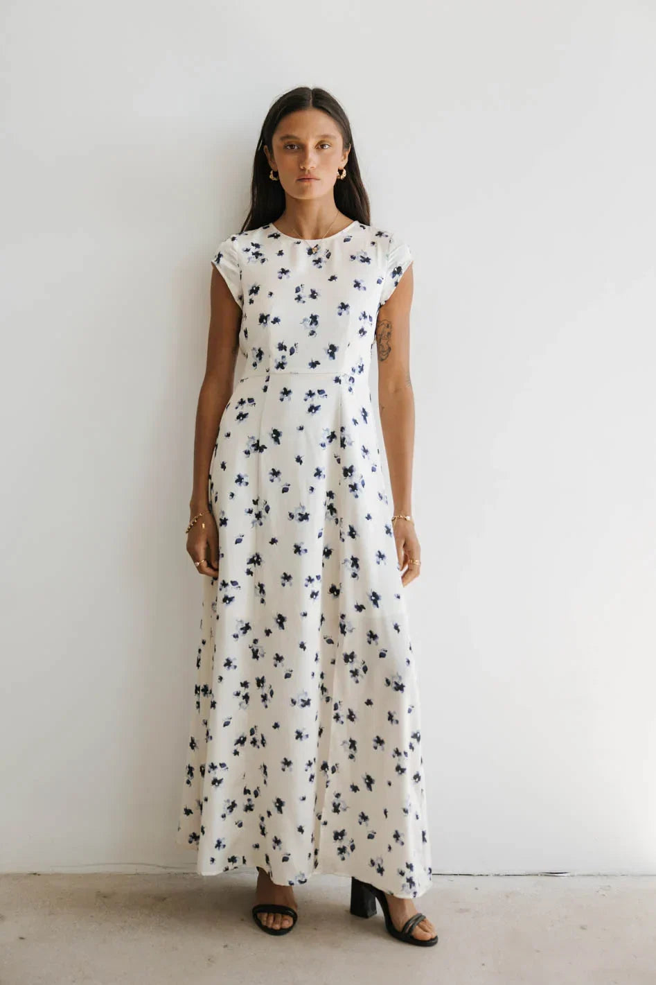 Daniella Floral Dress in Cream FINAL SALE