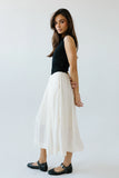 Tristan Mixed Media Midi Dress in Ivory FINAL SALE