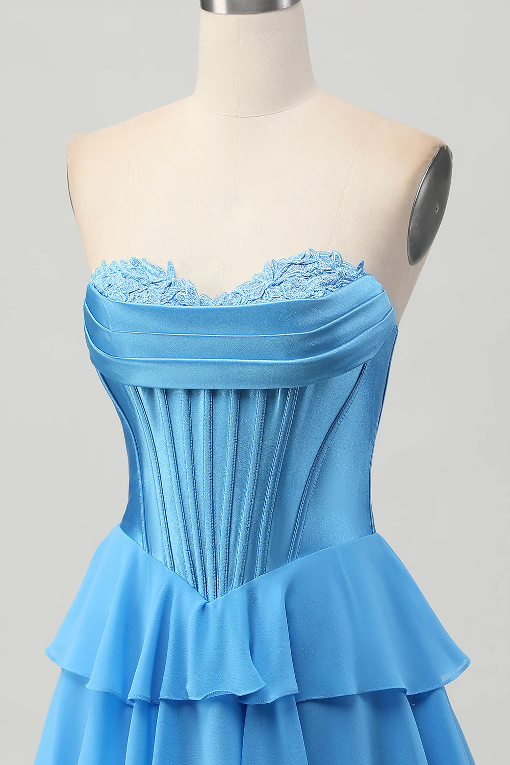 Yellow A line Sweetheart Corset Tiered Short Homecoming Dress