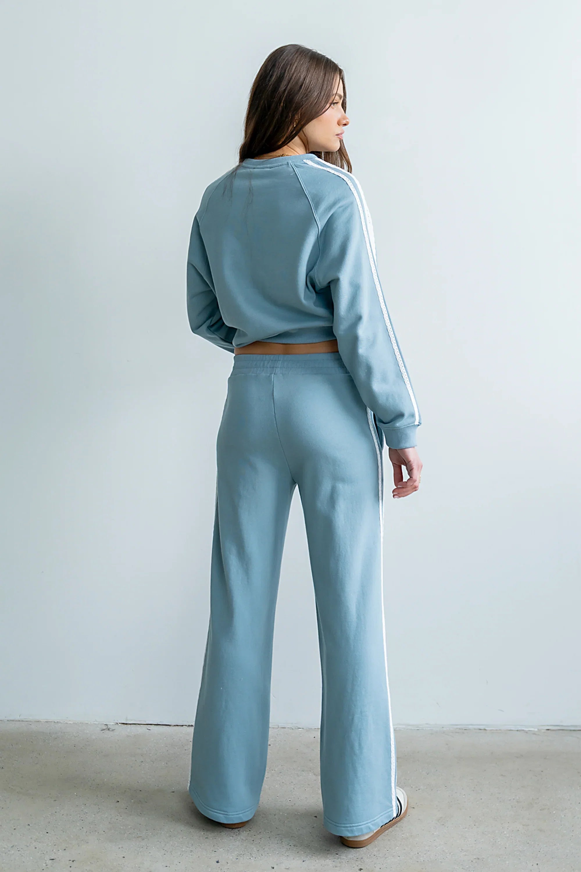 Mickey Wide Leg Jogger in Blue