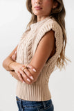 Lennie Cable Knit Top in Taupe FINAL SALE