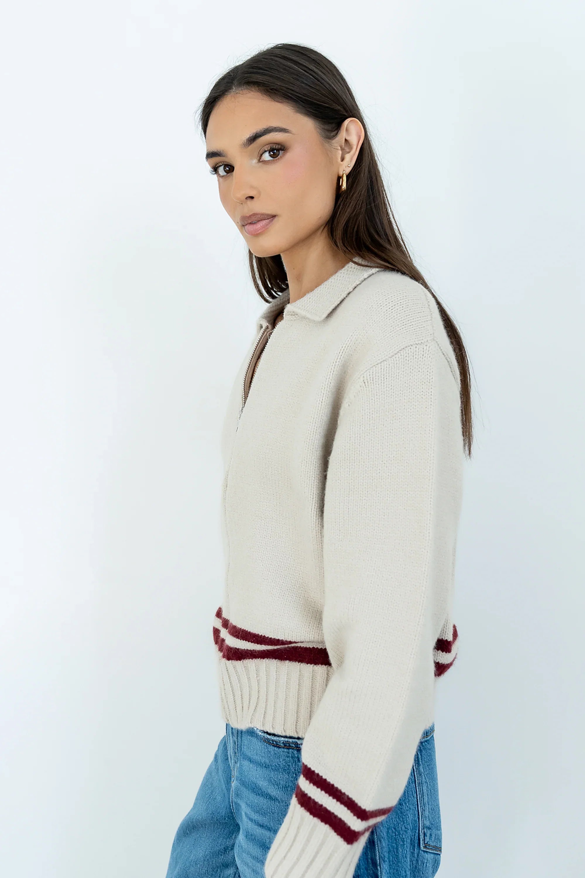 Polly Knit Jacket in Oatmeal FINAL SALE