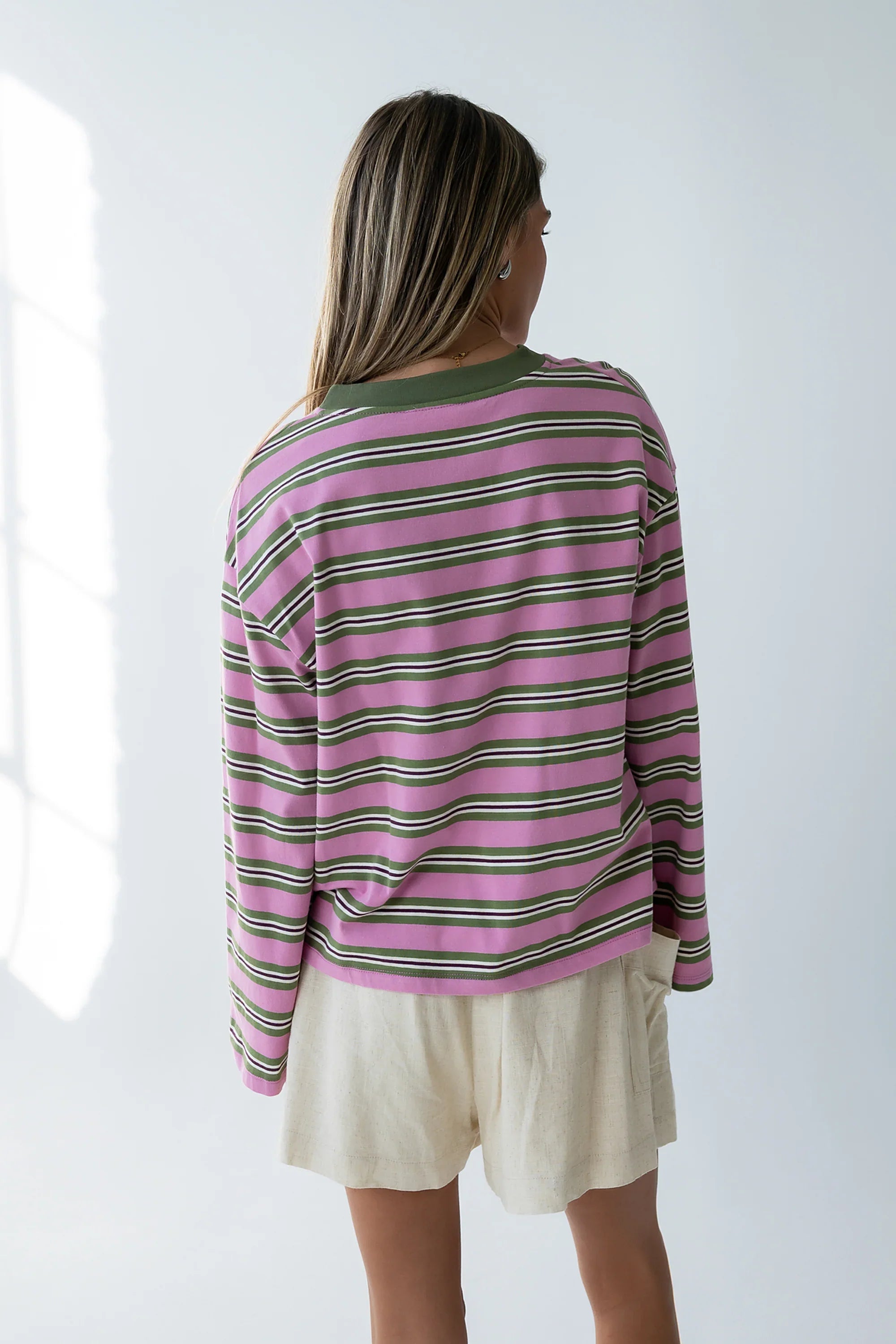 Kiana Striped Top in Orchid