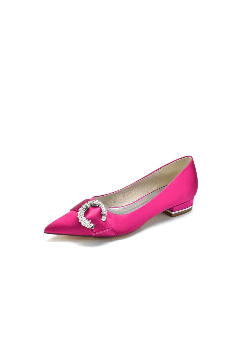 Beading Pointed Toe Kitten Heels