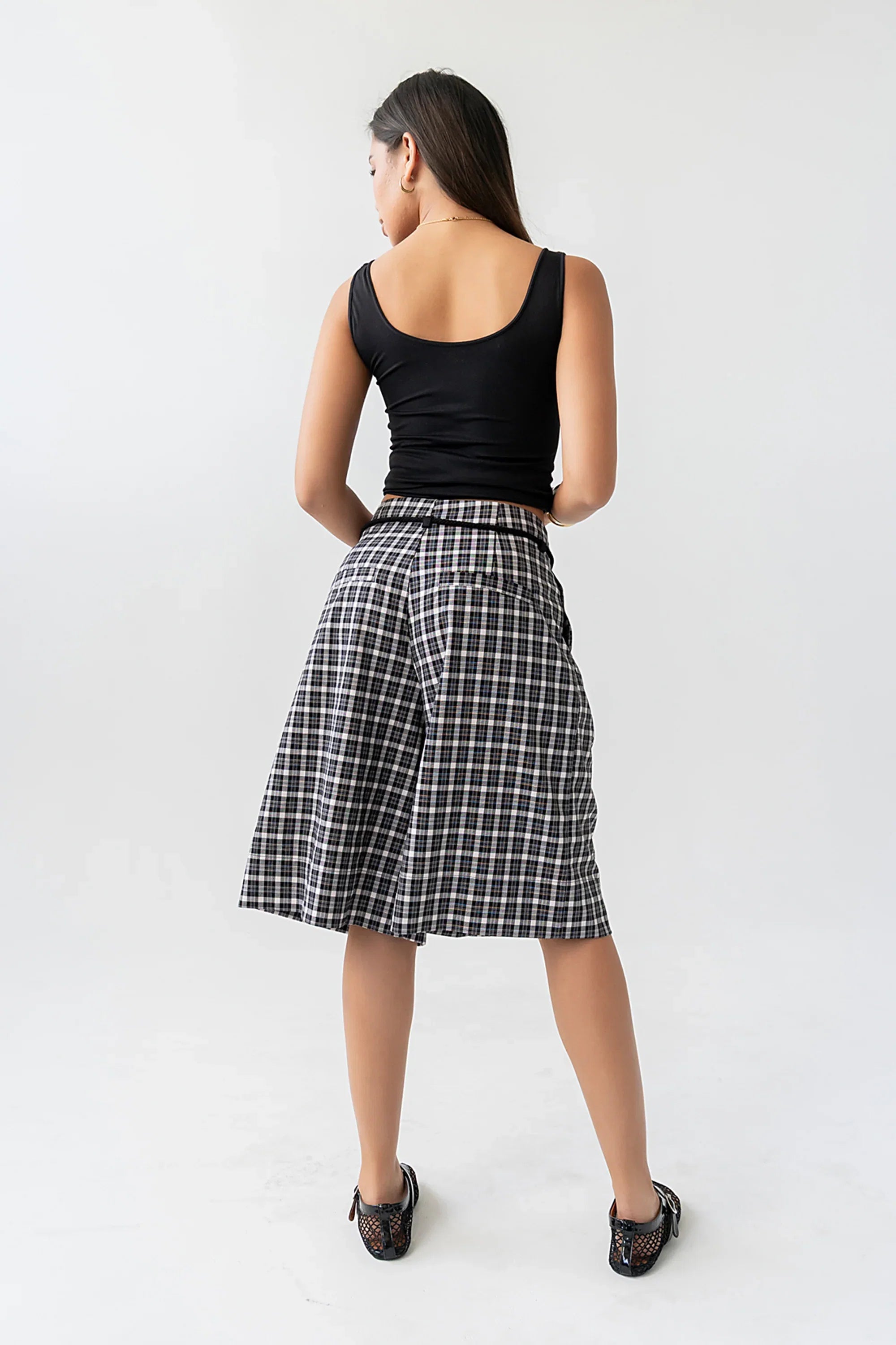 Wrenna Plaid Bermuda Shorts