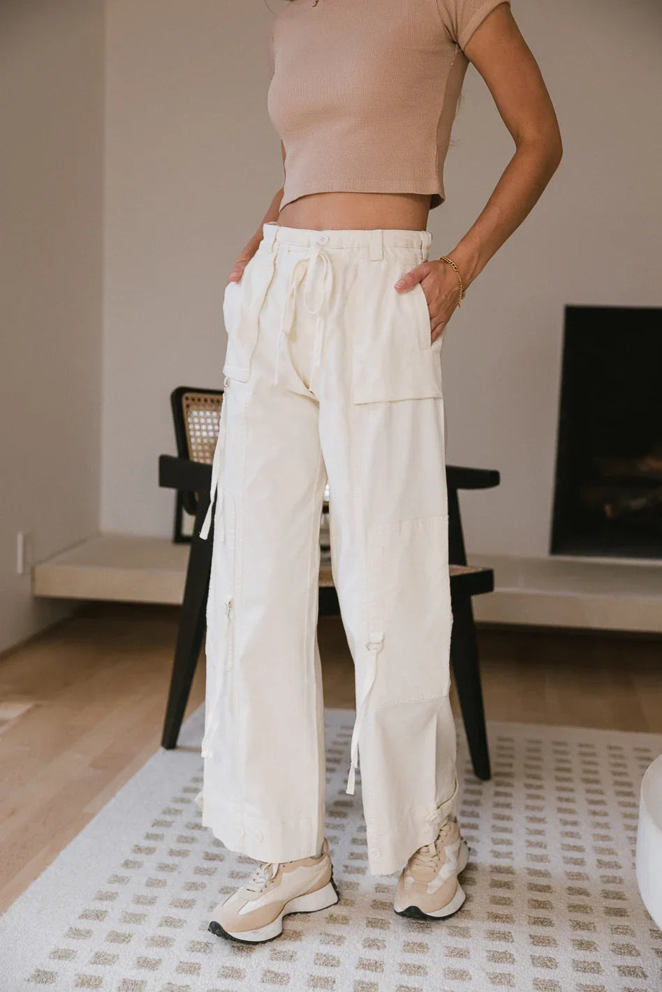 Savannah Cargo Pants in Cream FINAL SALE