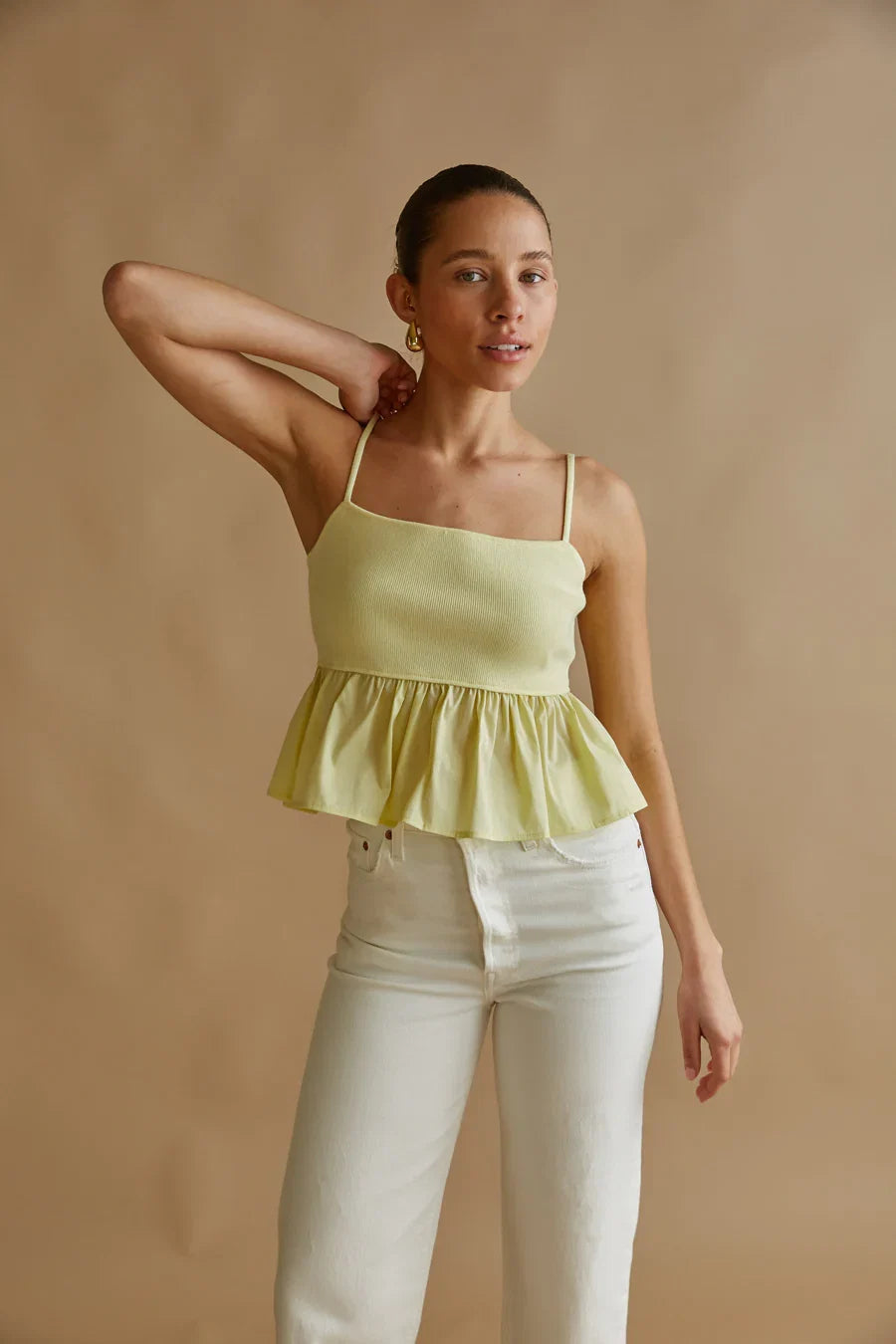 Phoebe Contrast Peplum Top
