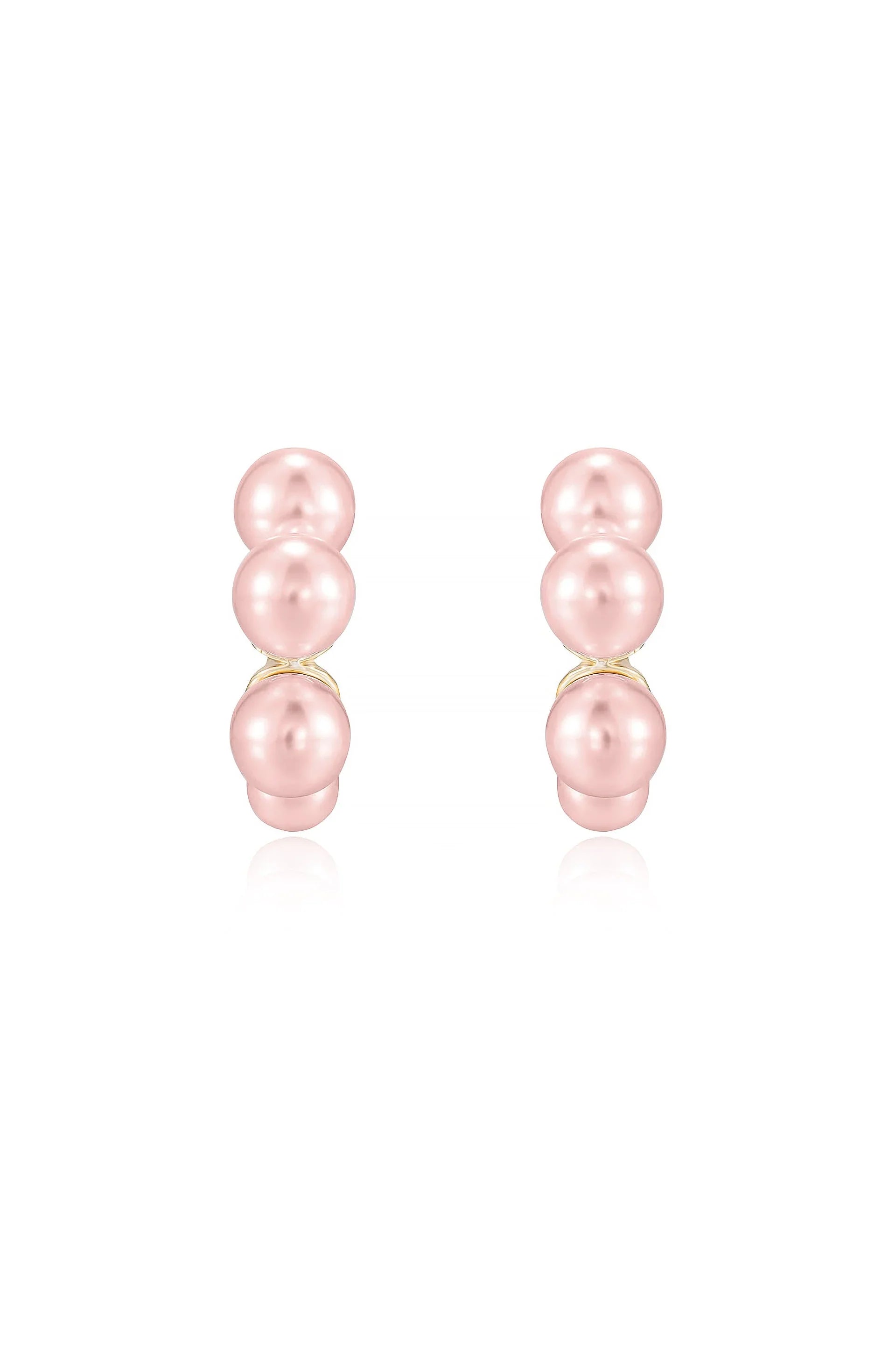 Five Pearls Hoop Earrings
