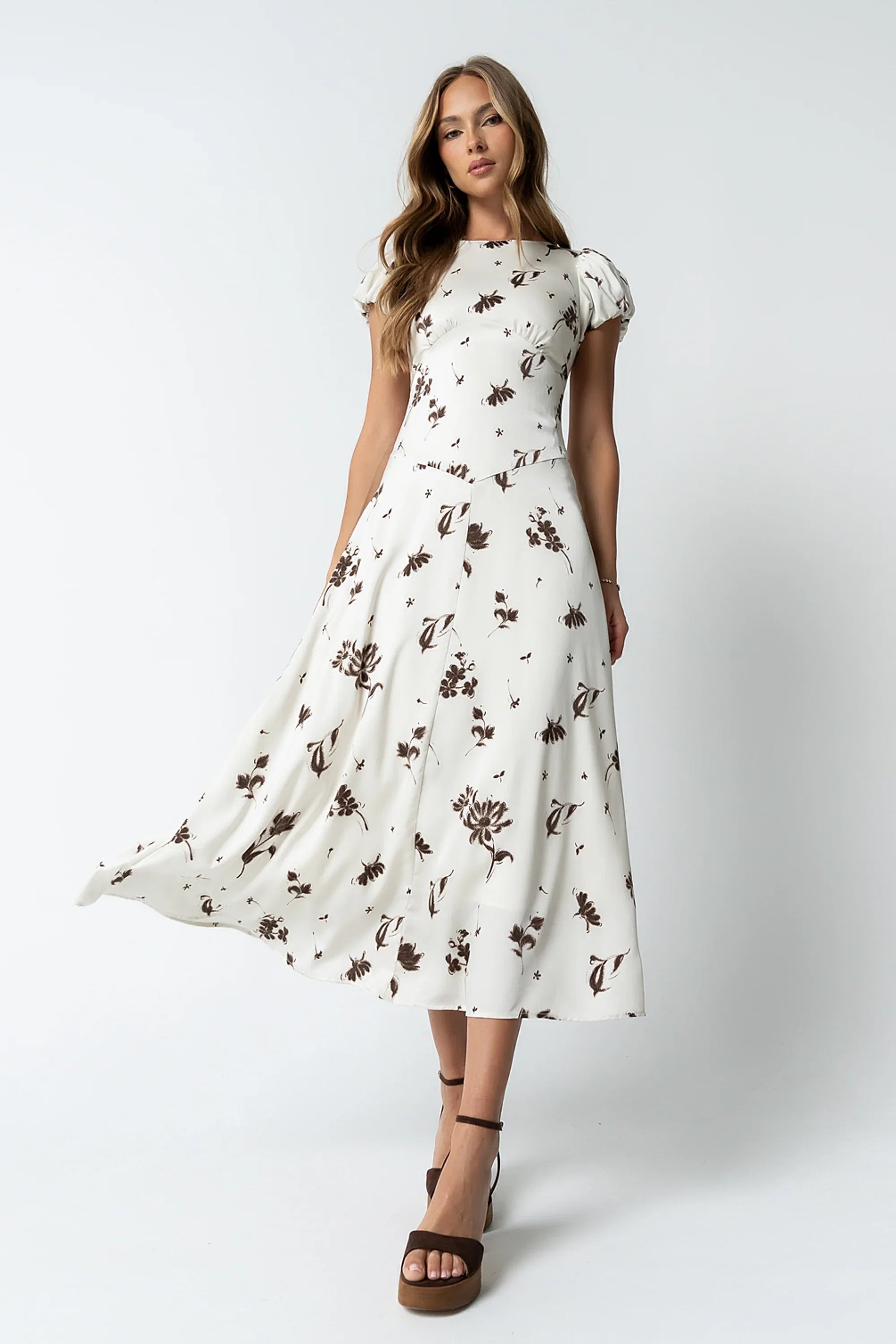 Jenna Floral Maxi Dress in Off White