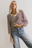 Mason Collared Sweater in Burgundy FINAL SALE