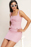 ON MY WAY PINK TWEED MINI DRESS FINAL SALE