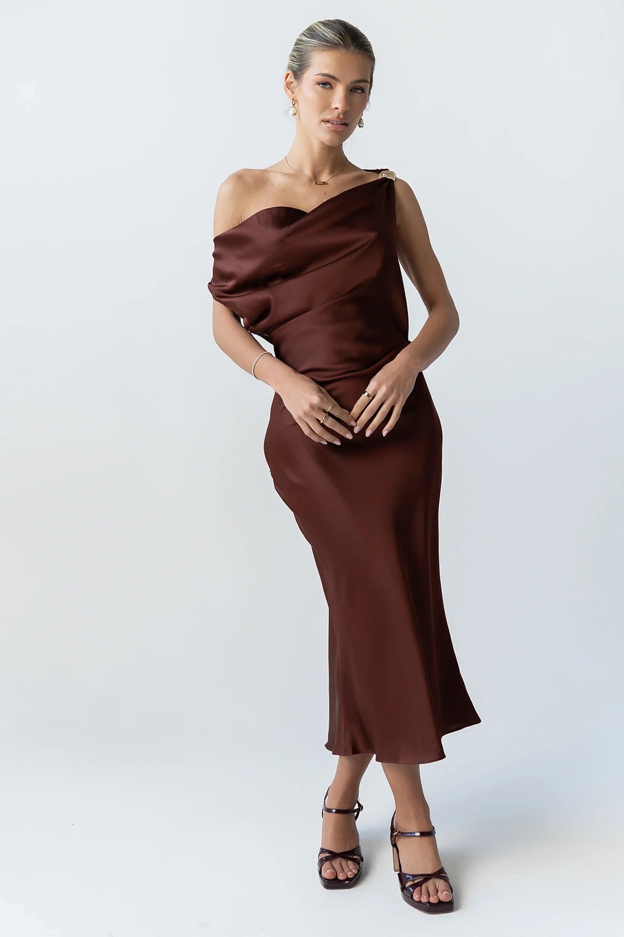 Marcella Satin Midi Dress