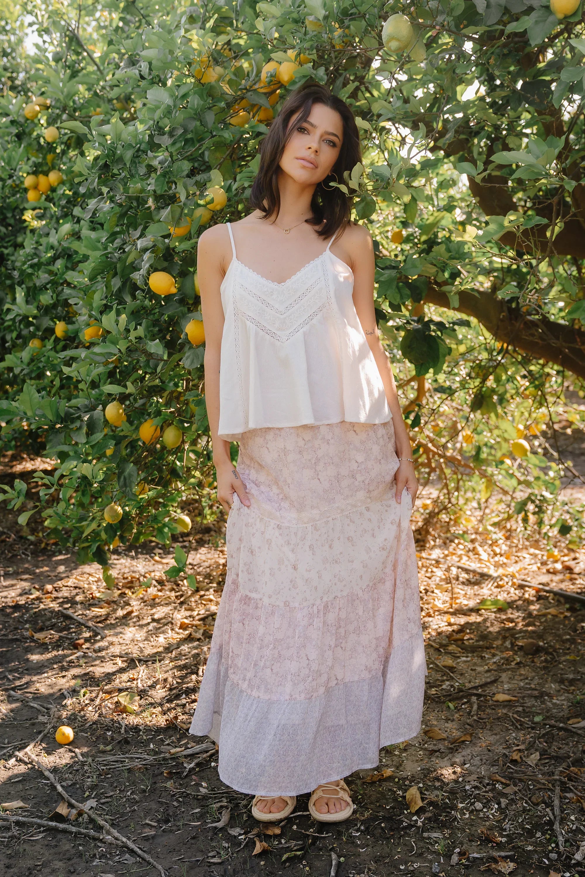 Shauna Mixed Media Maxi Skirt