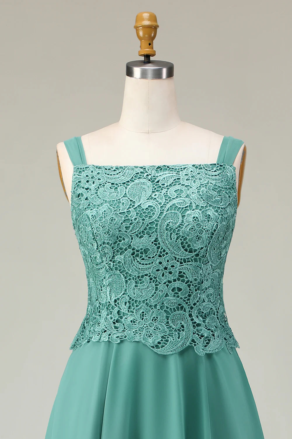2 Piece A Line Eucalyptus Lace Midi Mother of the Bride Dress