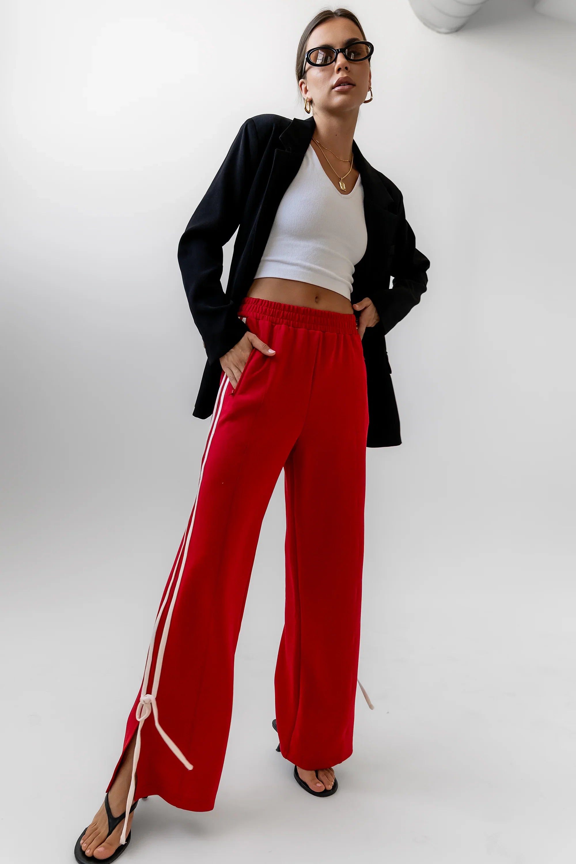 Astrid Track Pants in Red FINAL SALE