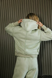 Mattie Faux Shearling Hoodie in Sage FINAL SALE