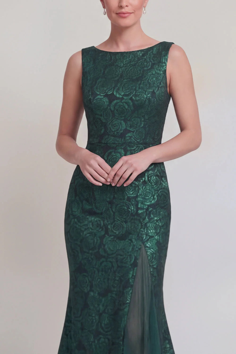 Blush Jacquard Mermaid Mother of the Bride Dress