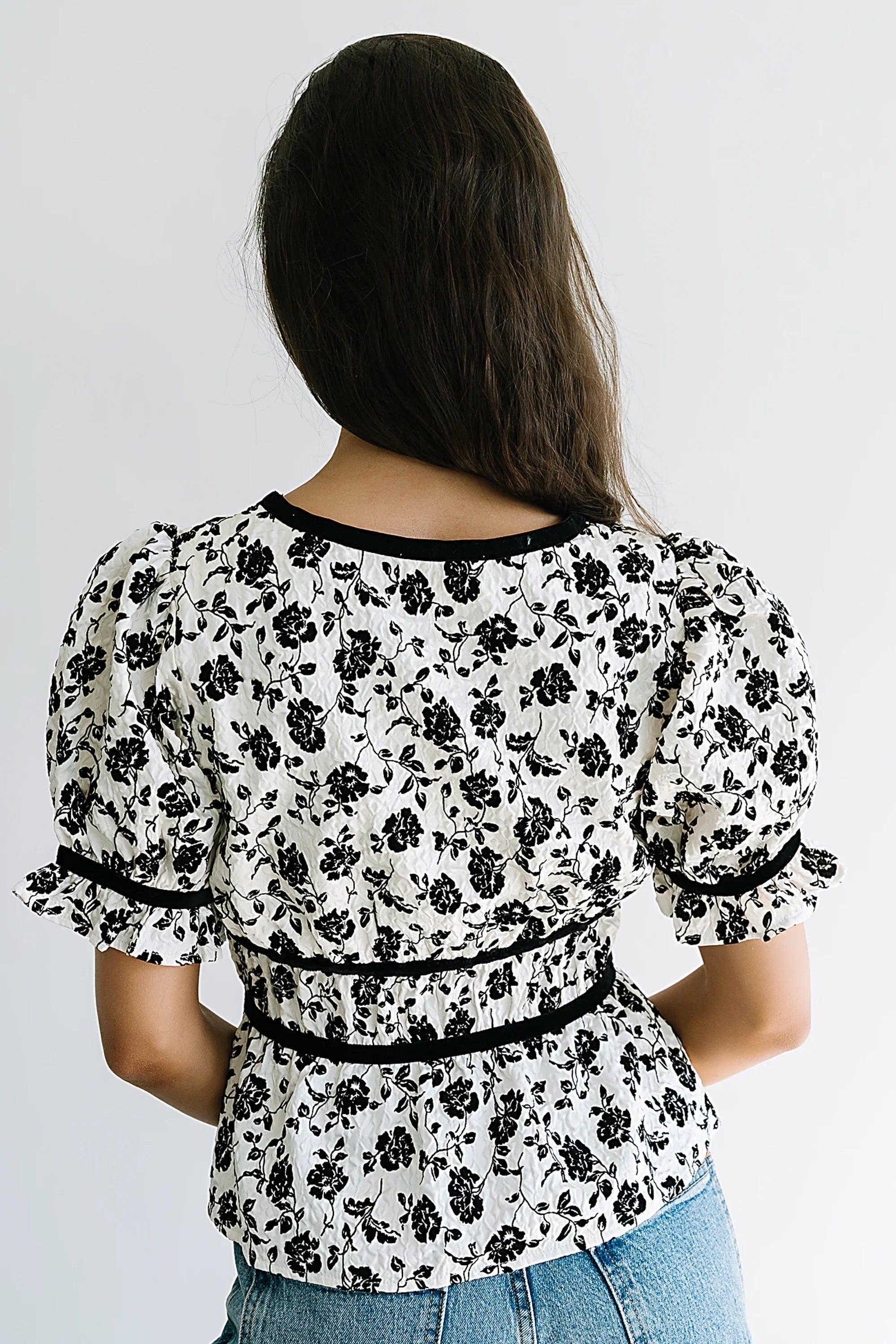 Tallie Floral Blouse in Cream FINAL SALE
