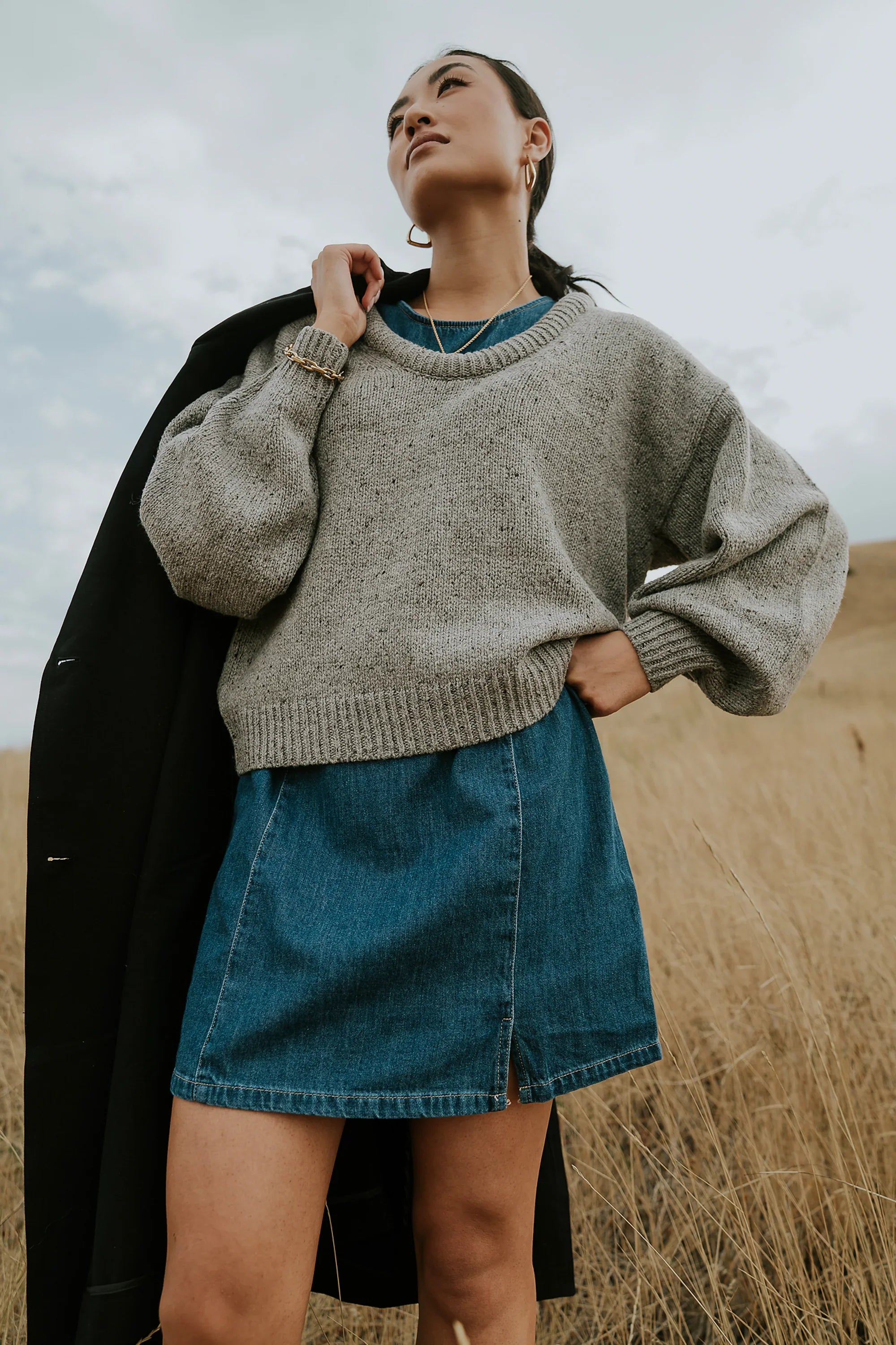 Fern Relaxed Sweater in Grey FINAL SALE