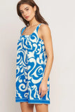 AZURE SWIRL BLUE MINI DRESS