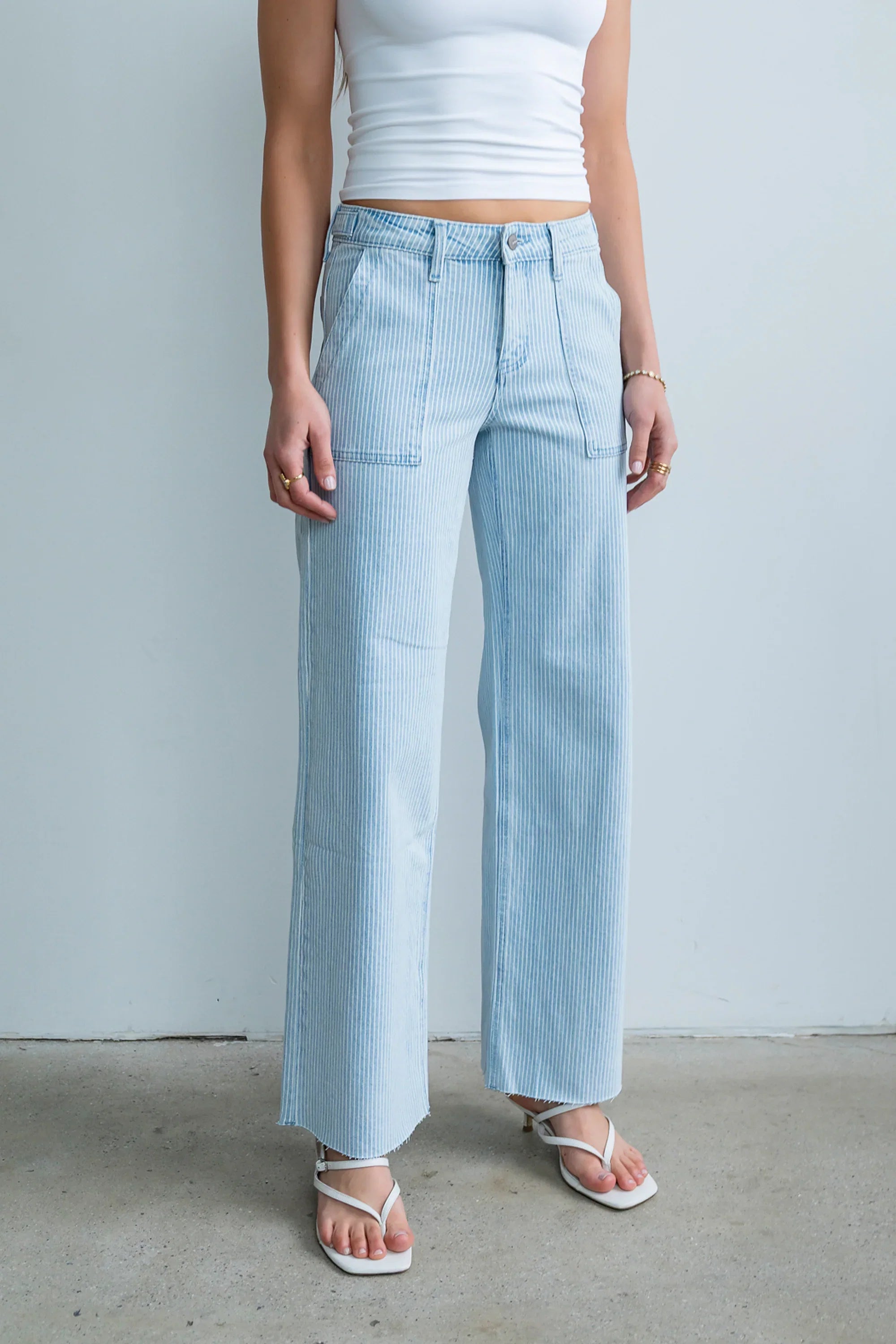 Sydney Striped Wide Leg Jeans