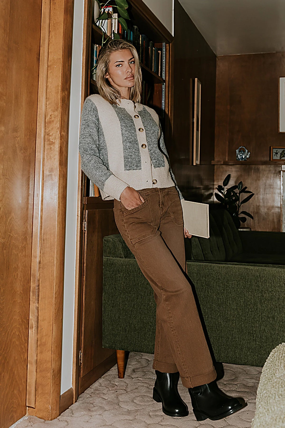 Amber Wide Leg Jeans in Brown FINAL SALE