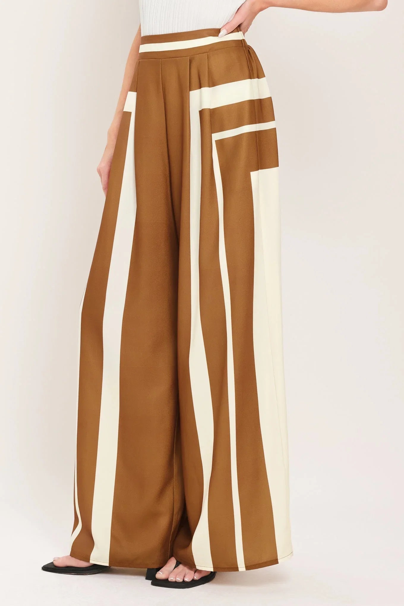 LUXE COAST BROWN IVORY TOP PANT SET