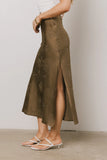 Ellie Floral Maxi Skirt in Olive FINAL SALE