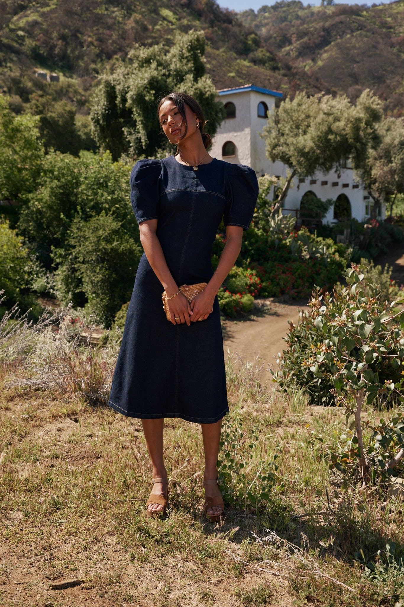 Campbell Denim Dress in Dark Wash FINAL SALE