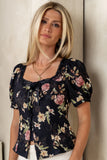 Faith Floral Blouse in Black FINAL SALE
