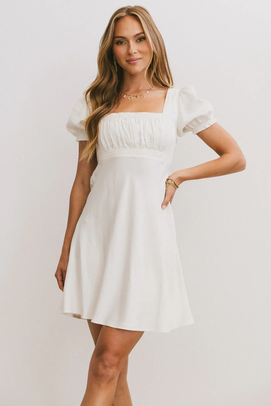 Harlee Lace Trim Mini Dress FINAL SALE