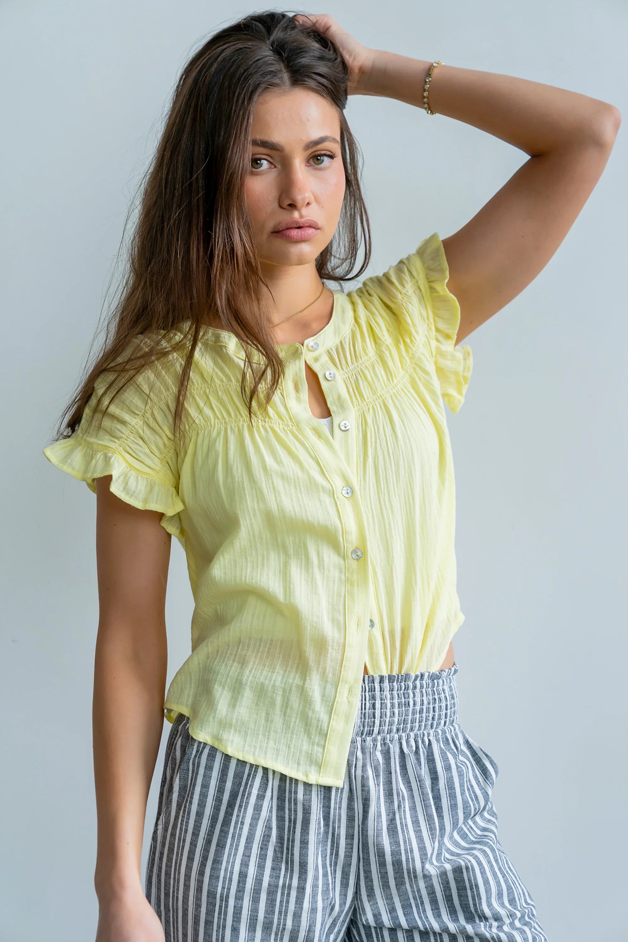 Kaytee Striped Top in Yellow
