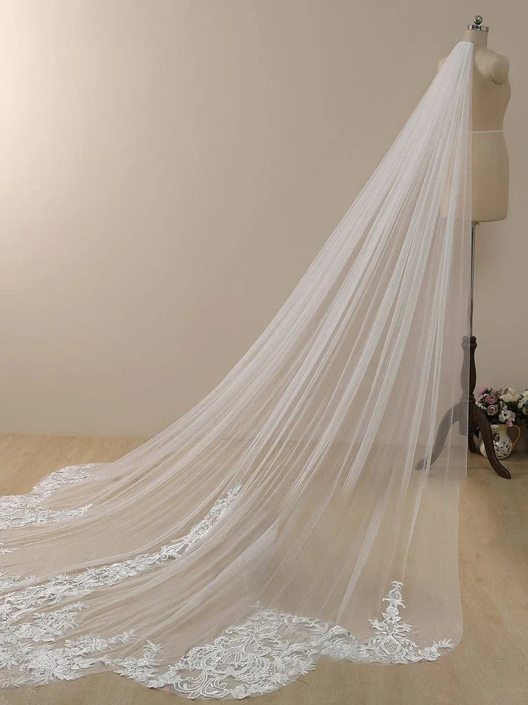 Vintage Lace Cathedral Veil Shaped Bridal Veil Wedding Veil