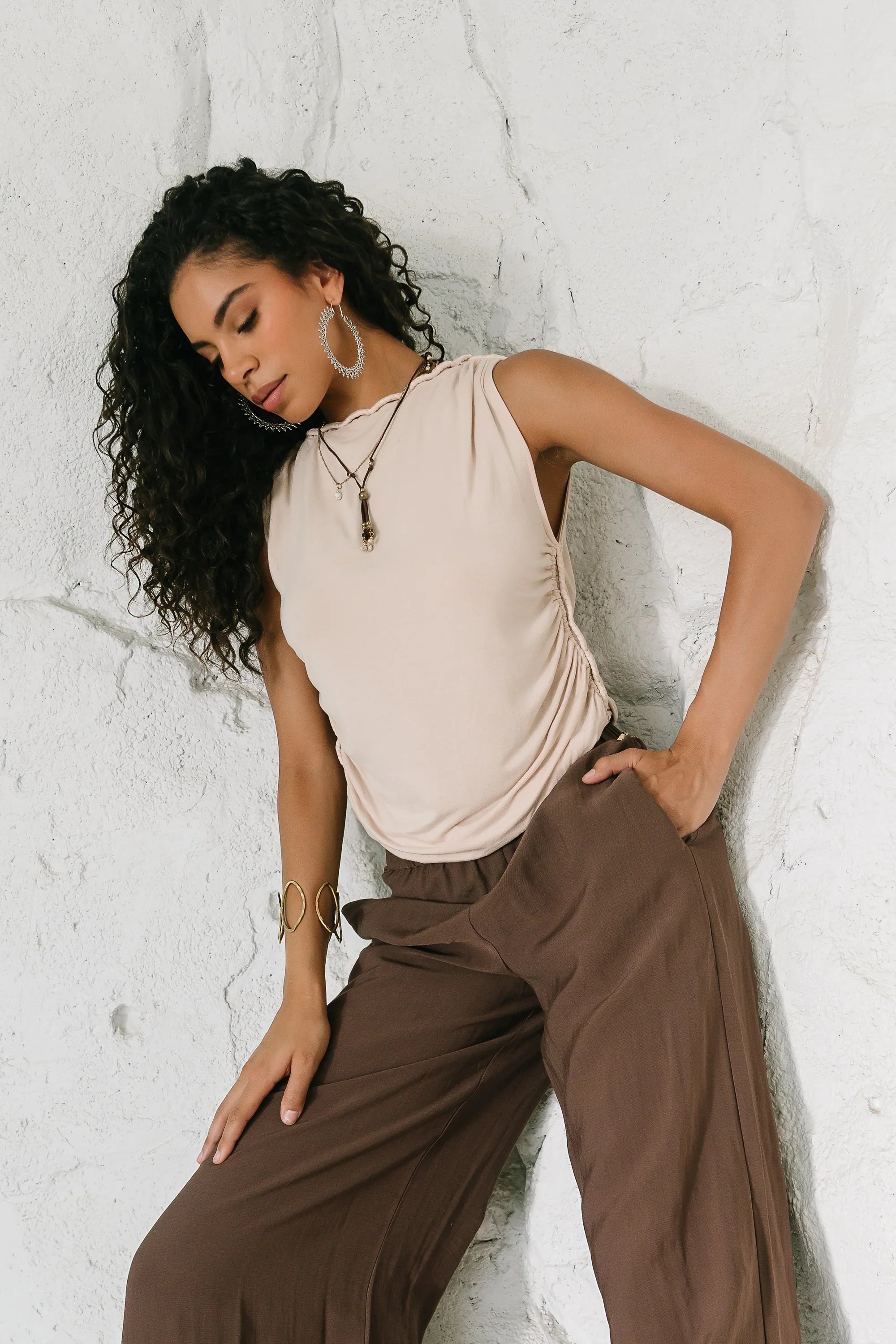Maia Braided Top in Bone