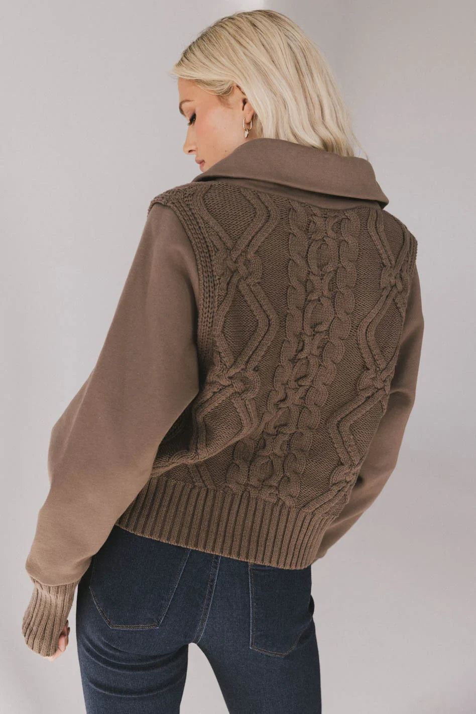 Irene Cable Knit Sweater in Olive FINAL SALE