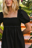 Haven Smocked Mini Dress in Black FINAL SALE