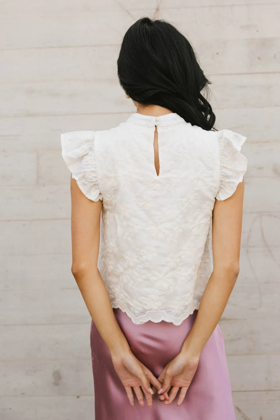 Fia Embroidered Blouse in Cream FINAL SALE