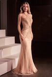 IRINA GOWN KEYHOLE HALTER BEADED DRESS