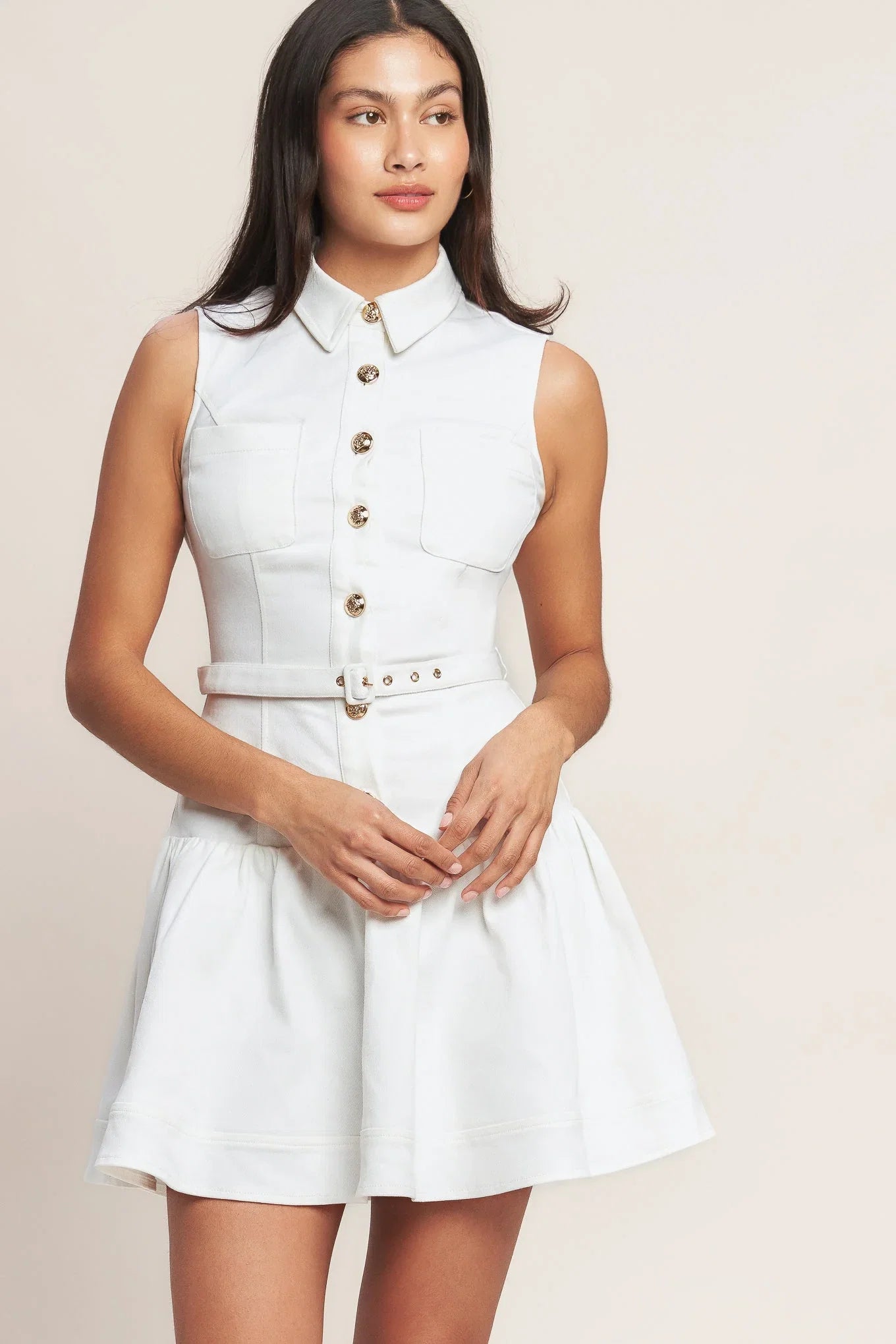ON POINT MOMENT WHITE MINI DRESS