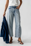 Kessie Rhinestone Barrel Jeans