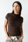 Marilyn Gathered Top in Brown