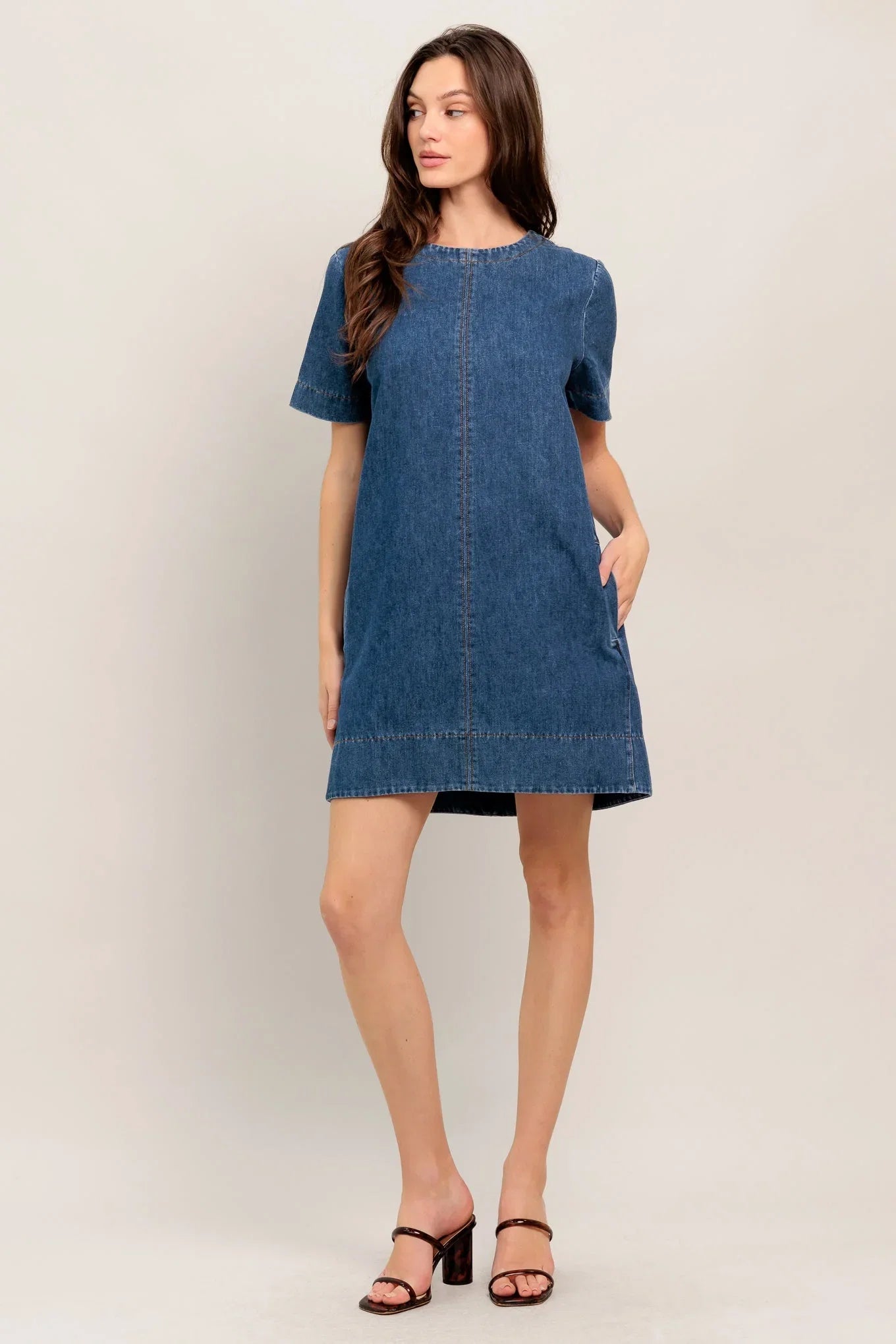 SIMPLY PUT TOGETHER DENIM MINI DRESS FINAL SALE