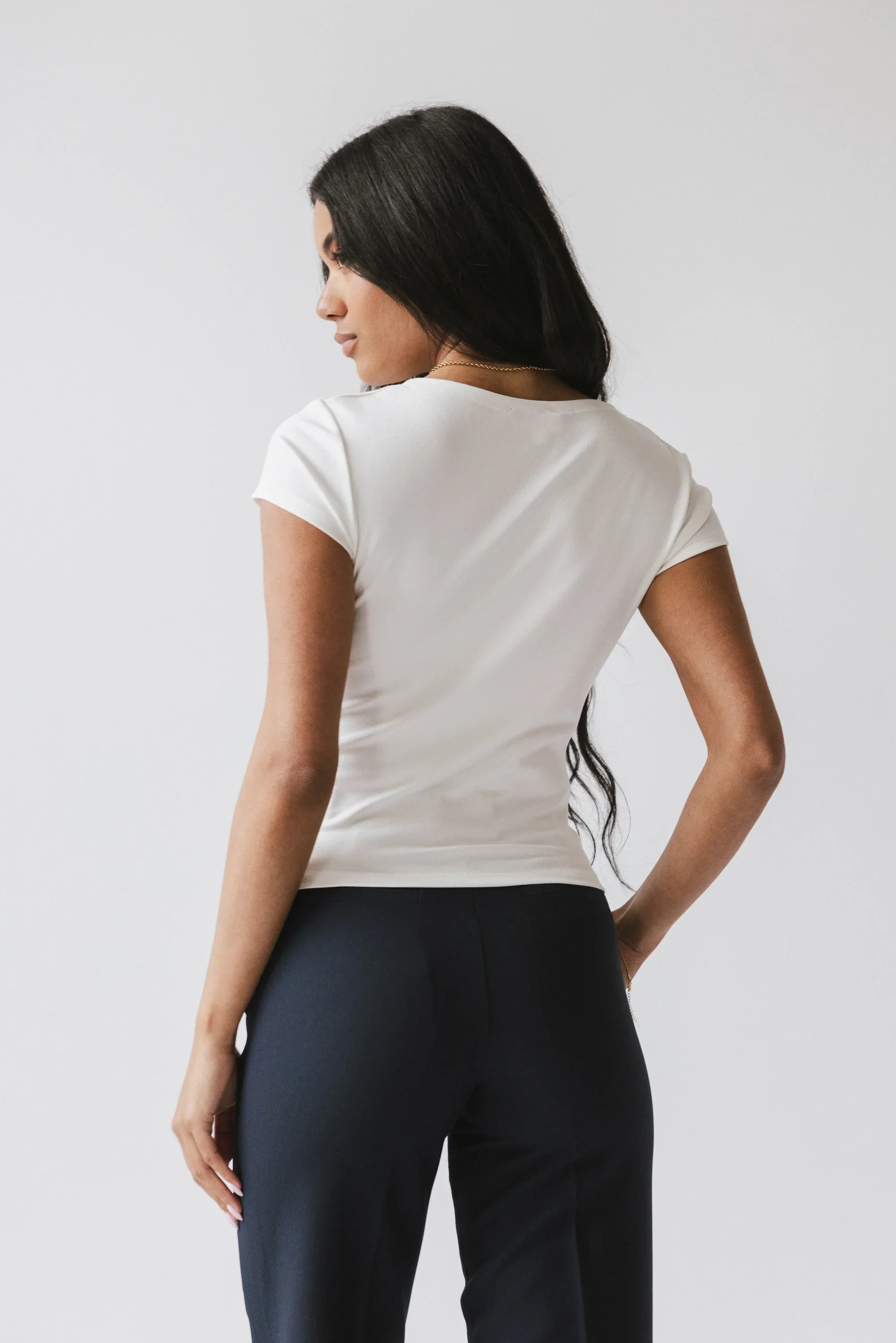 Paula Cowl Neck Top in White