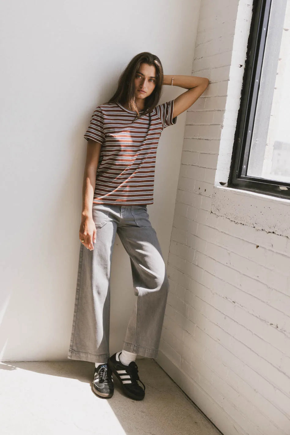 Leila Wide Leg Jeans in Grey FINAL SALE