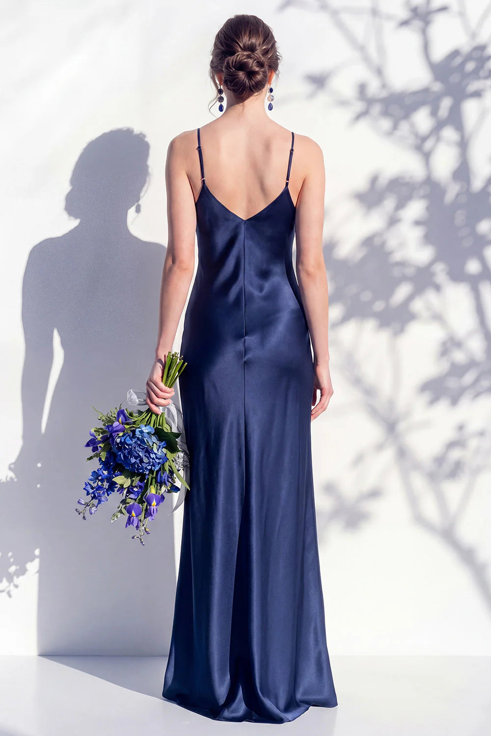 Satin Spaghetti Straps Sheath Sage Bridesmaid Dress