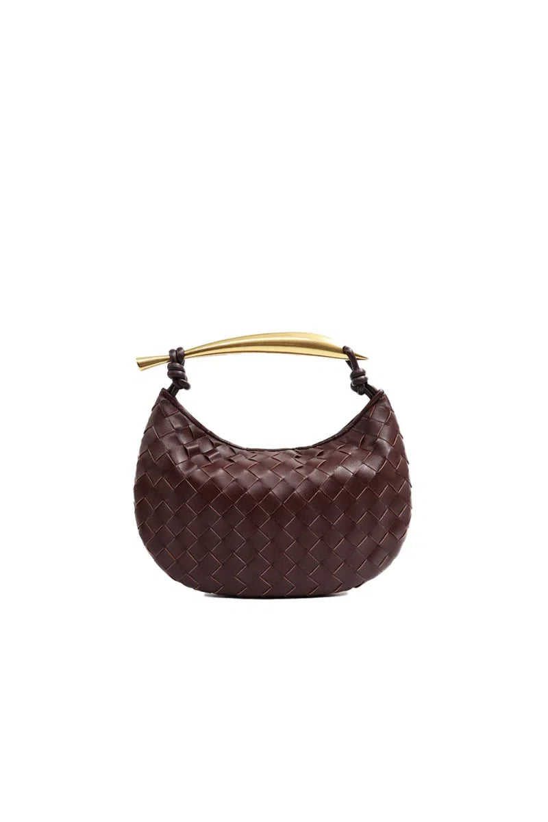 Womens Woven Dumpling Clutch Bag