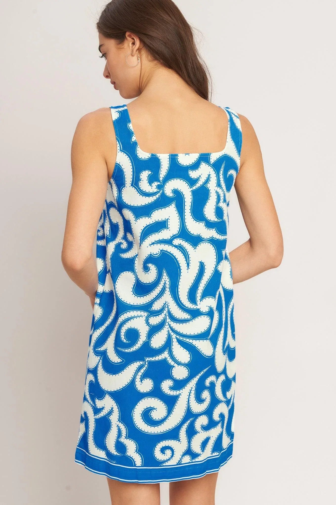 AZURE SWIRL BLUE MINI DRESS