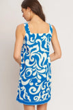 AZURE SWIRL BLUE MINI DRESS