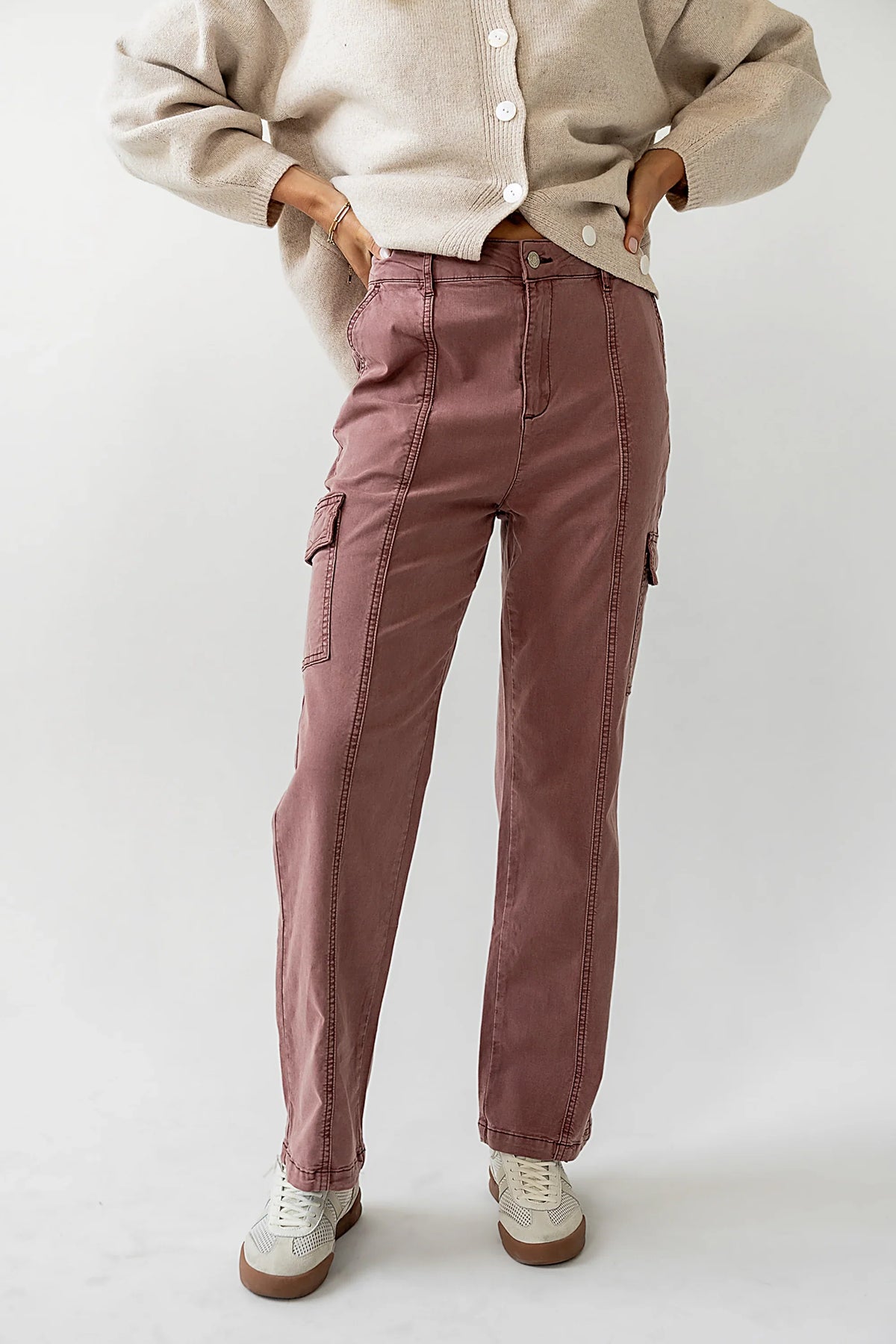 Gracie Straight Leg Pants in Brick FINAL SALE
